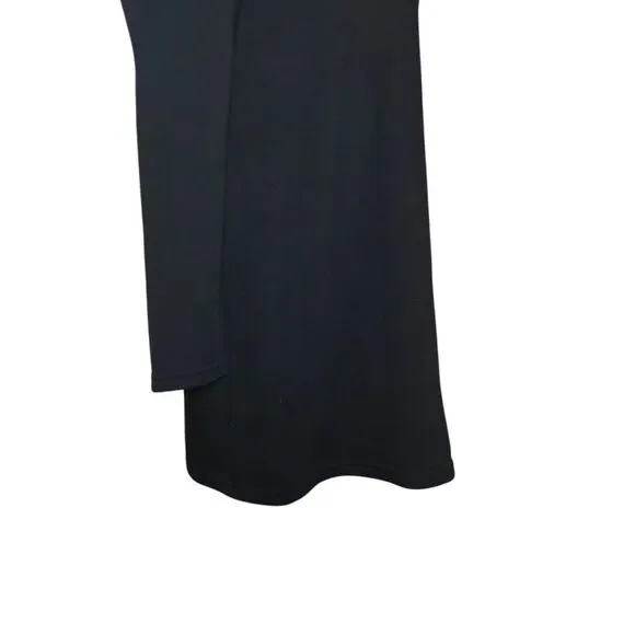 Revamped Womens Black Long Sleeve Midi Dress Size S Puff Sleeve Round Neck - Picture 6 of 16